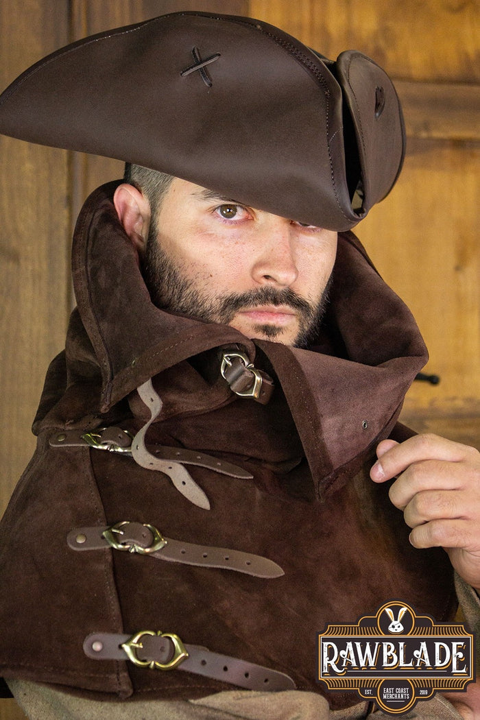 Gevaudan cappuccio in cuoio scamosciato, marrone