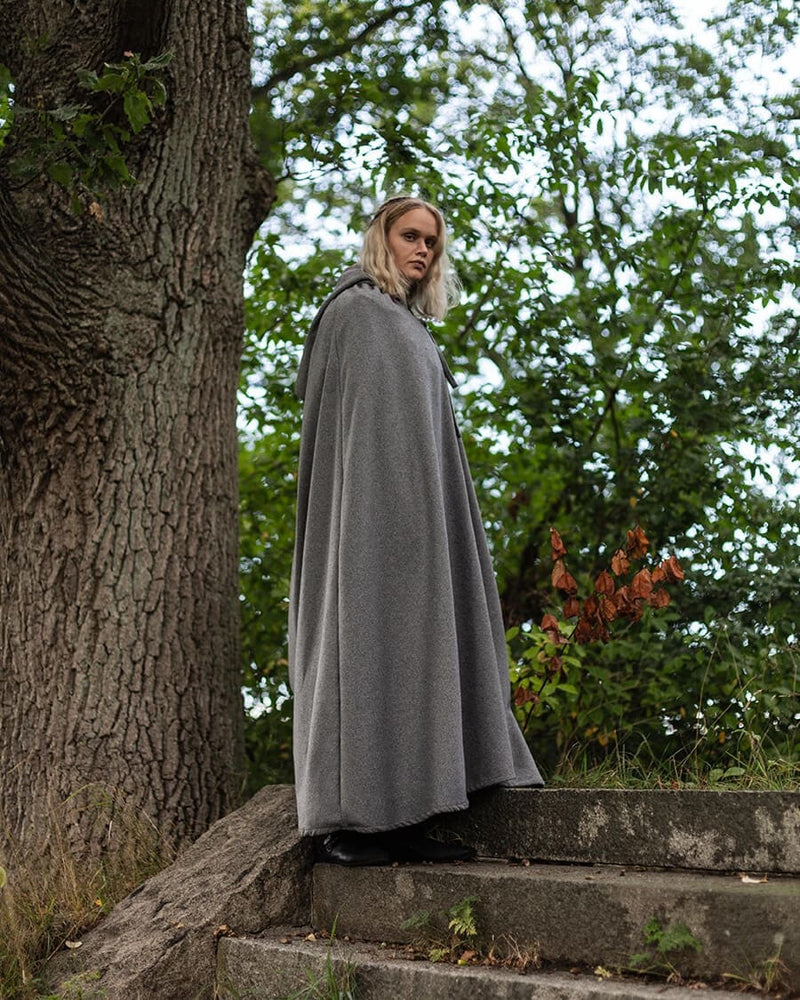 Capa Harun, mezcla de lana, gris