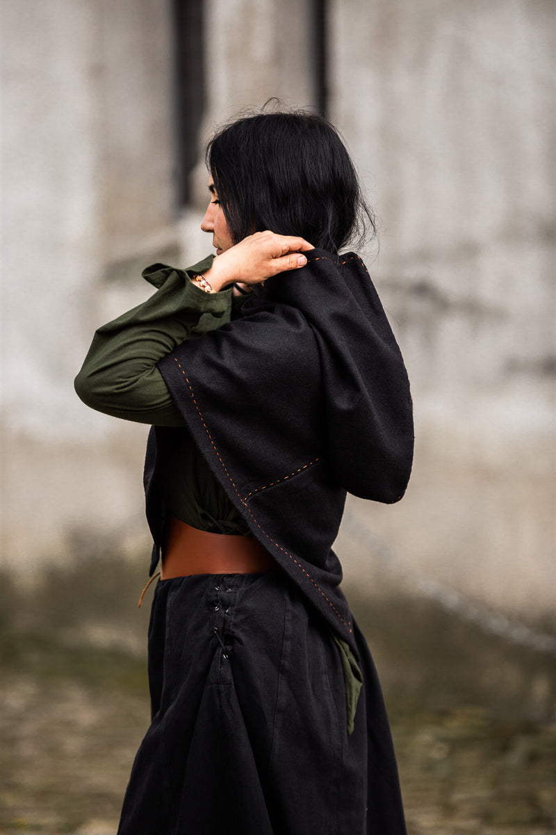 Capuchon Skjoldehamm Halfdan, noir, mélange de laine