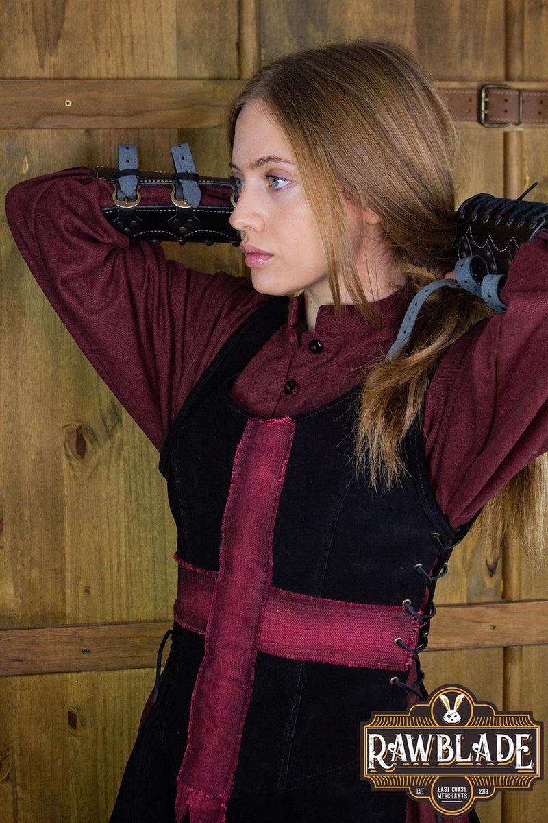 Kruisridder Tabard, vrouw - zwart/rood