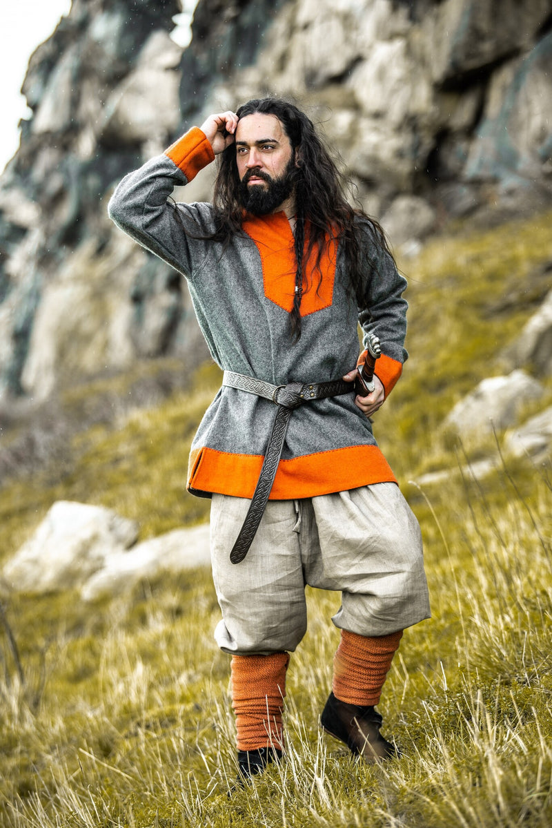 Pantalón vikingo Odin de lino, gris