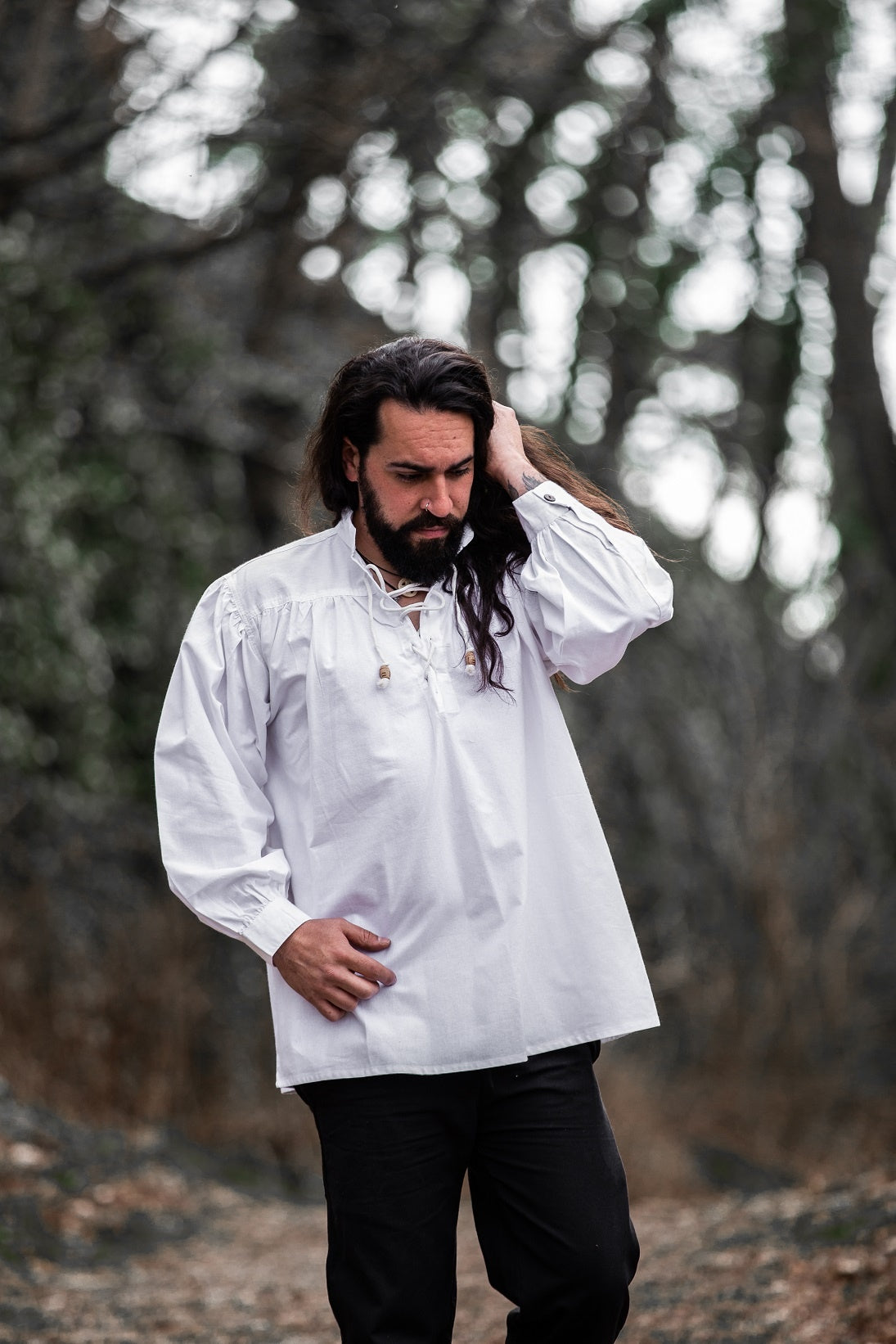 Chemise médiévale, blanc