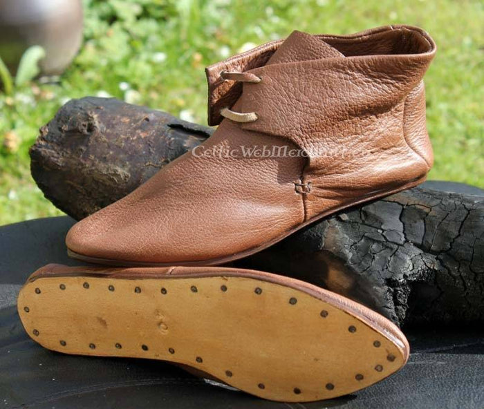 Ankelstøvler, middelalderlige, brun