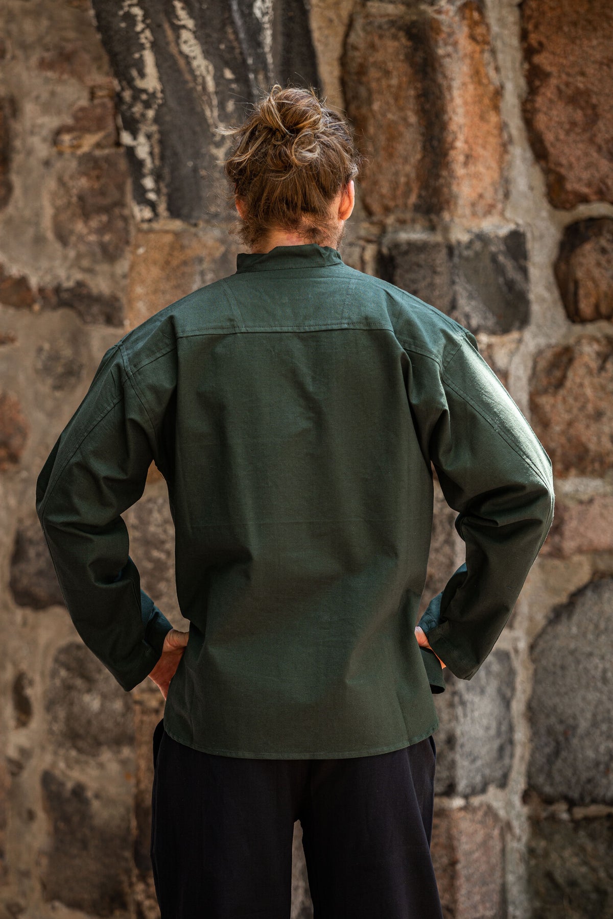 Håndvevd skjorte, grønn