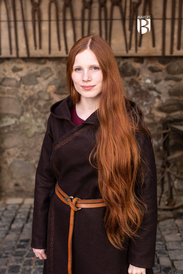 Cloak Enya, wool blend, brown