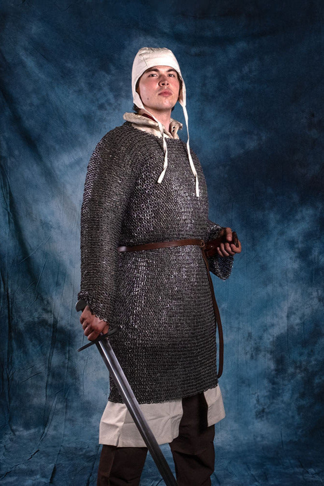 Hauberk, płaskie pierścienie, okrągłe nity, 8 mm