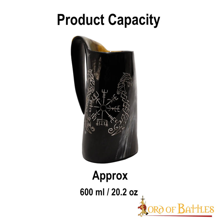 Jarra de cuerno vikinga Jormungandr, 500–650 ml