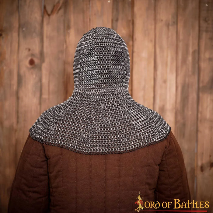 Ringbrynje coif, aluminium og gummi, 10 mm