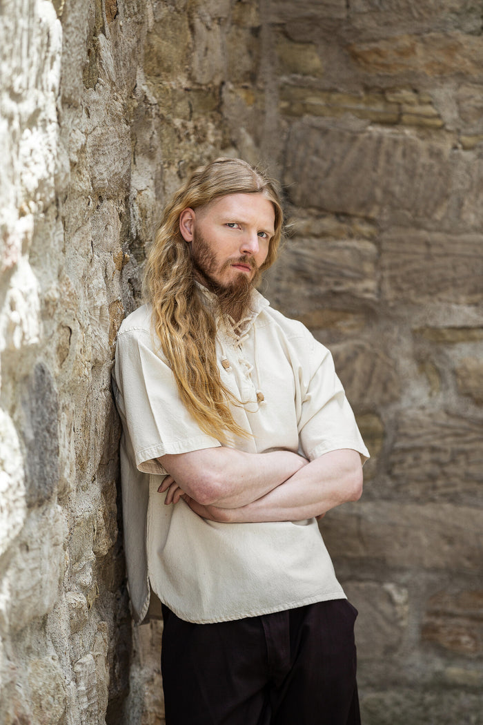 Chemise médiévale à manches courtes, naturel