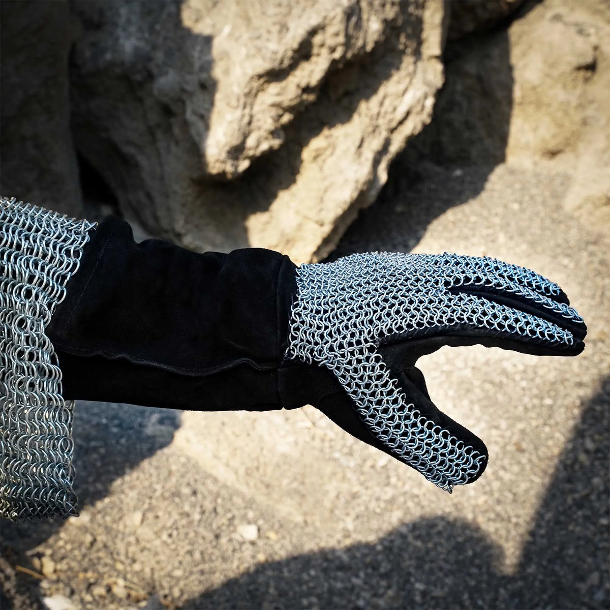 Kettenhandschuhe, unvernietet, runde Ringe