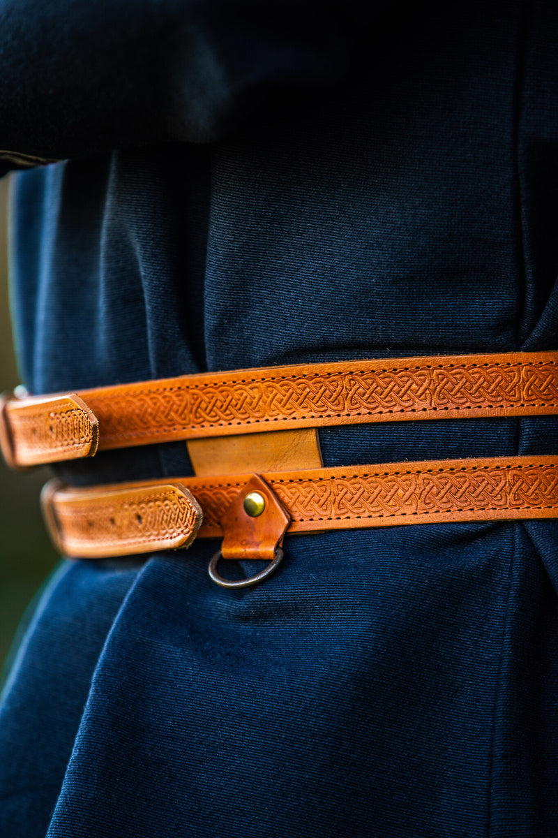 Double Viking belt Floki, light brown