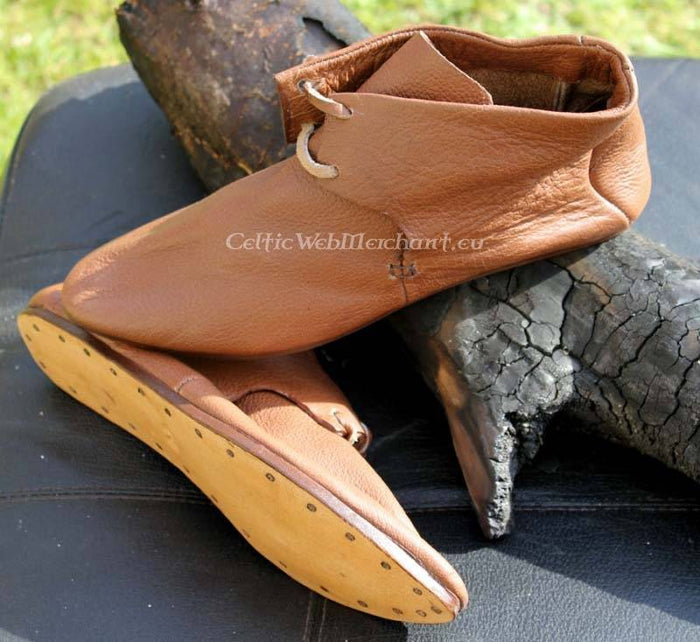 Ankelstøvler, middelalderlige, brun