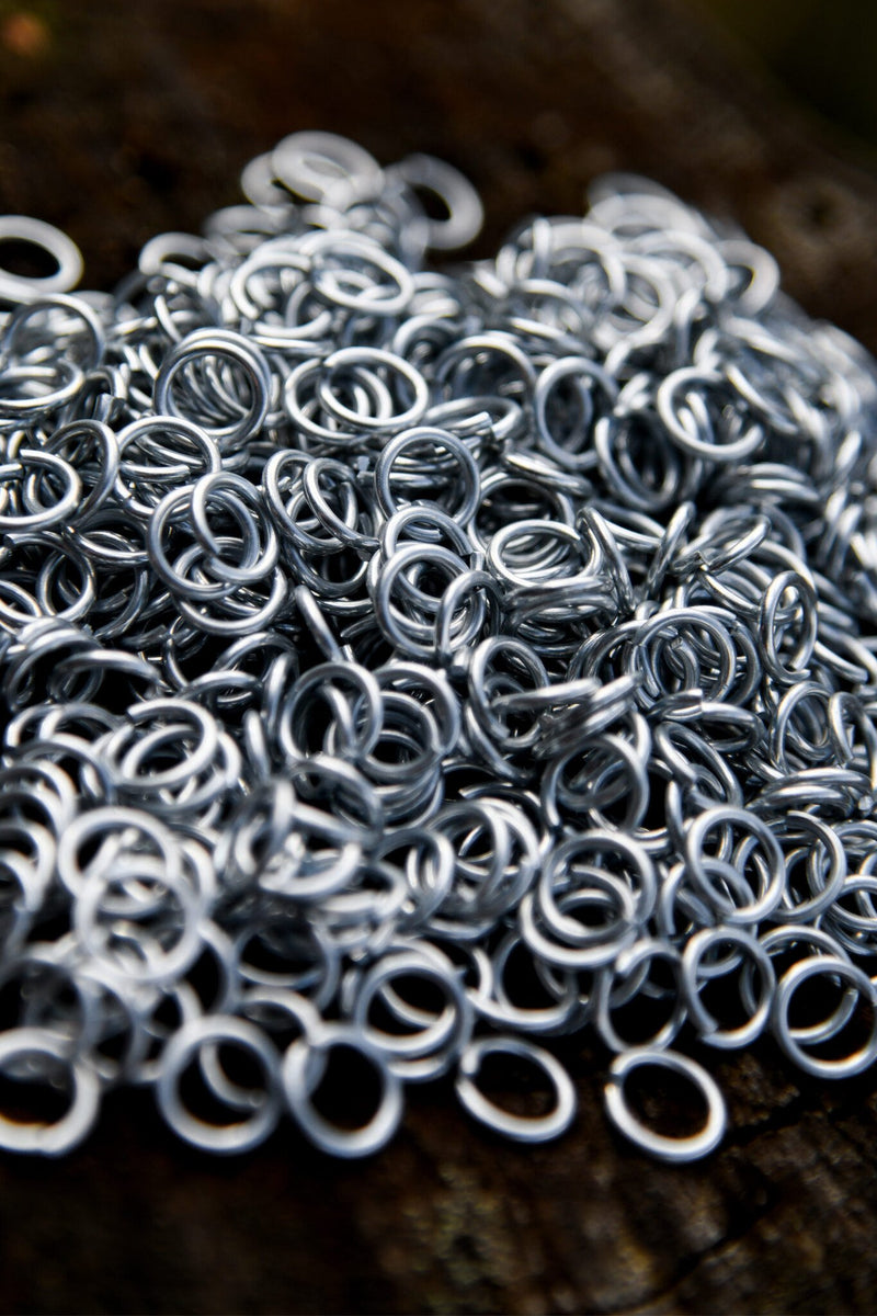 1 kg galvanized chainmail rings, unriveted, 8 mm