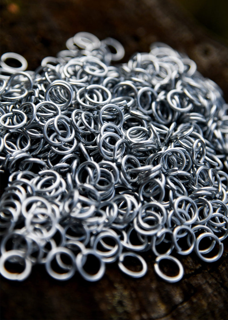 1 kg galvanized chainmail rings, unriveted, 8 mm