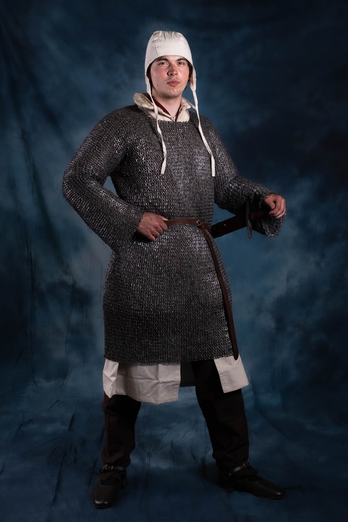 Hauberk, okrągłe pierścienie, okrągłe nity, 8 mm