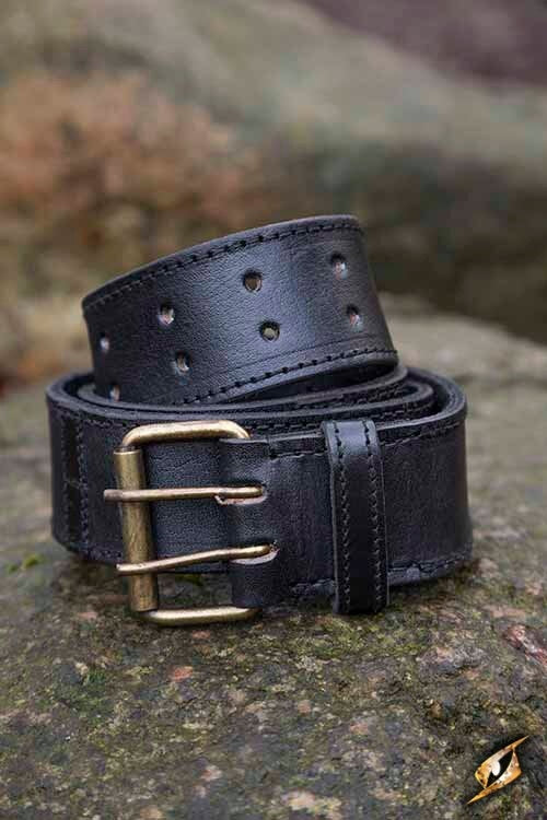 Riem met ringen, zwart, 120 cm