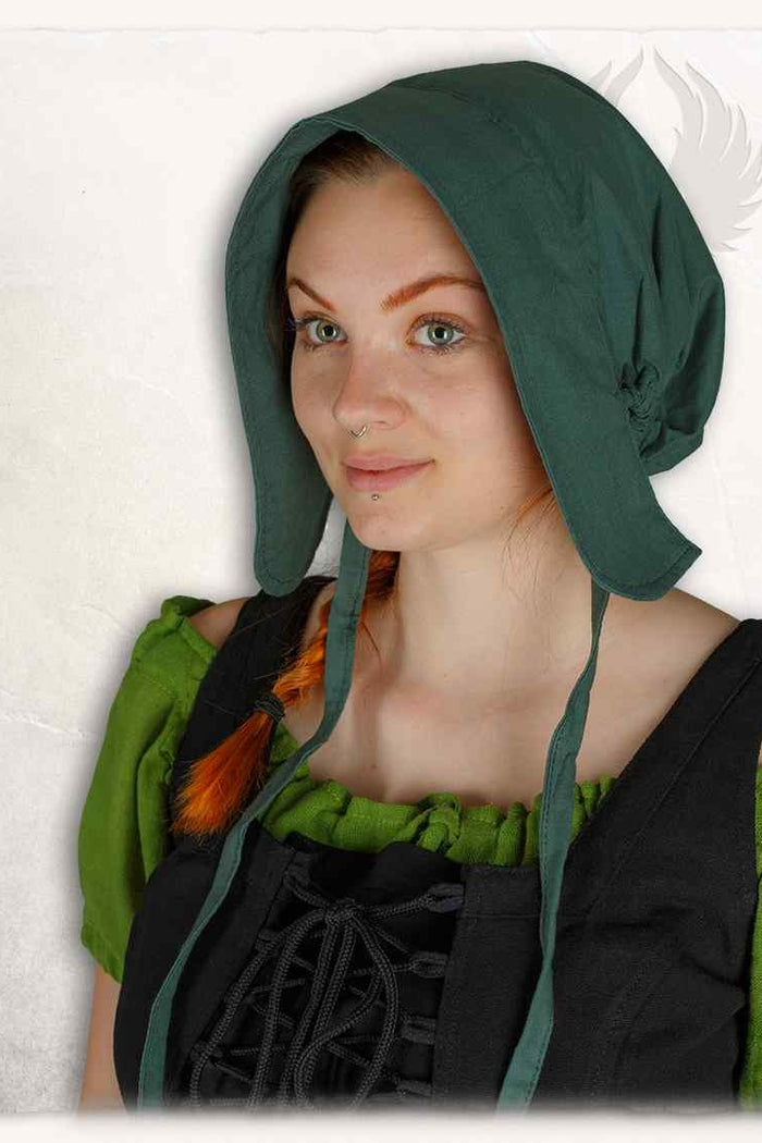 Middeleeuwse dameskap Greta, groen