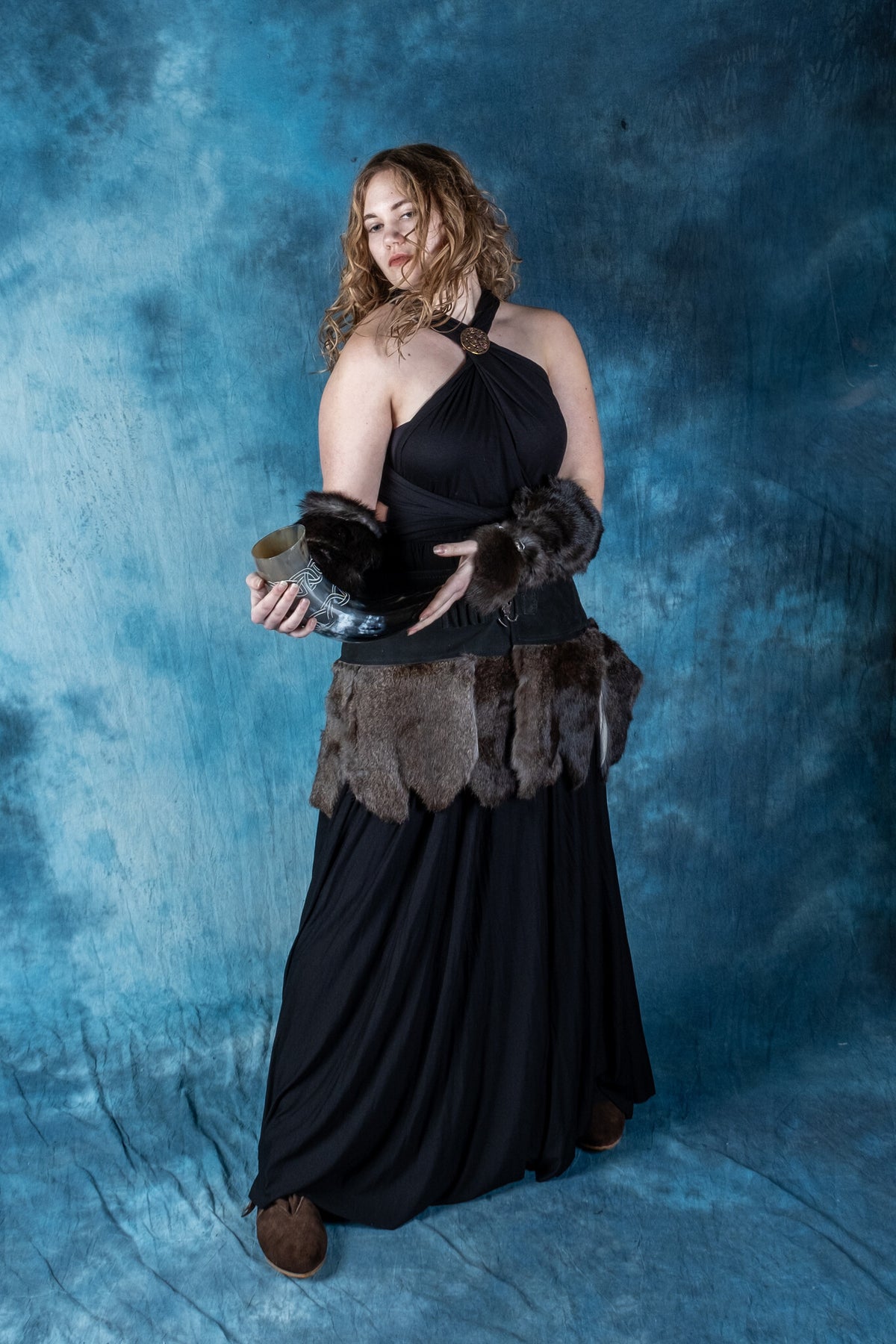 Gudinneklänning Afrodite, svart