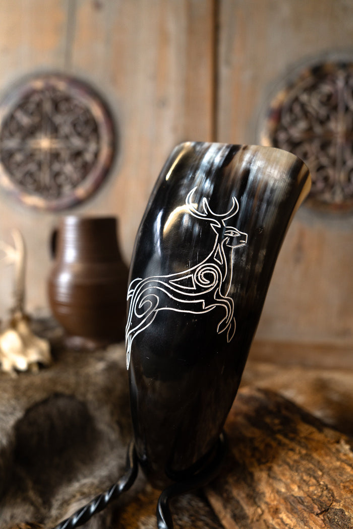 Engraved drinking horn Cernunnos, 300-500 ml