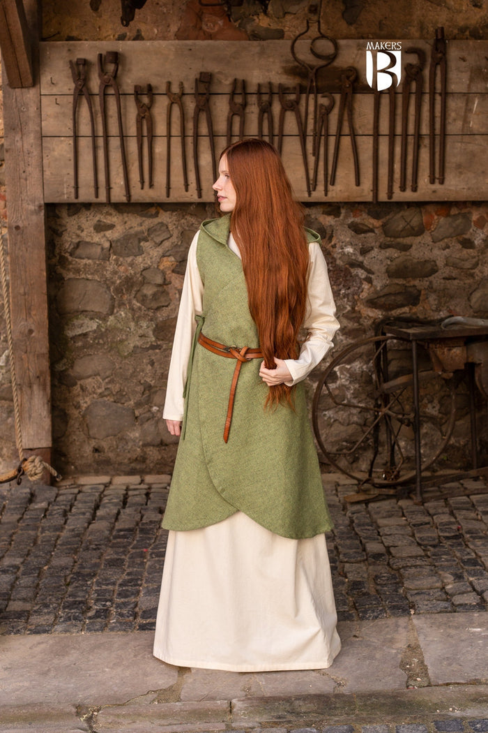 Wrap dress Runa, linden green