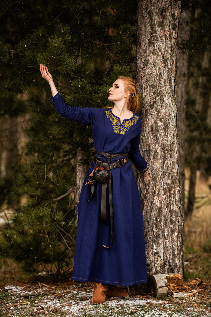 Vikingekjole Aslaug, blå