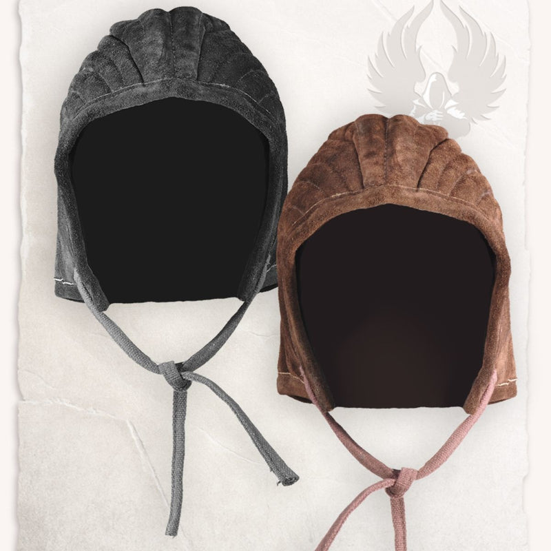 Arming cap gambeson Leopold leather black