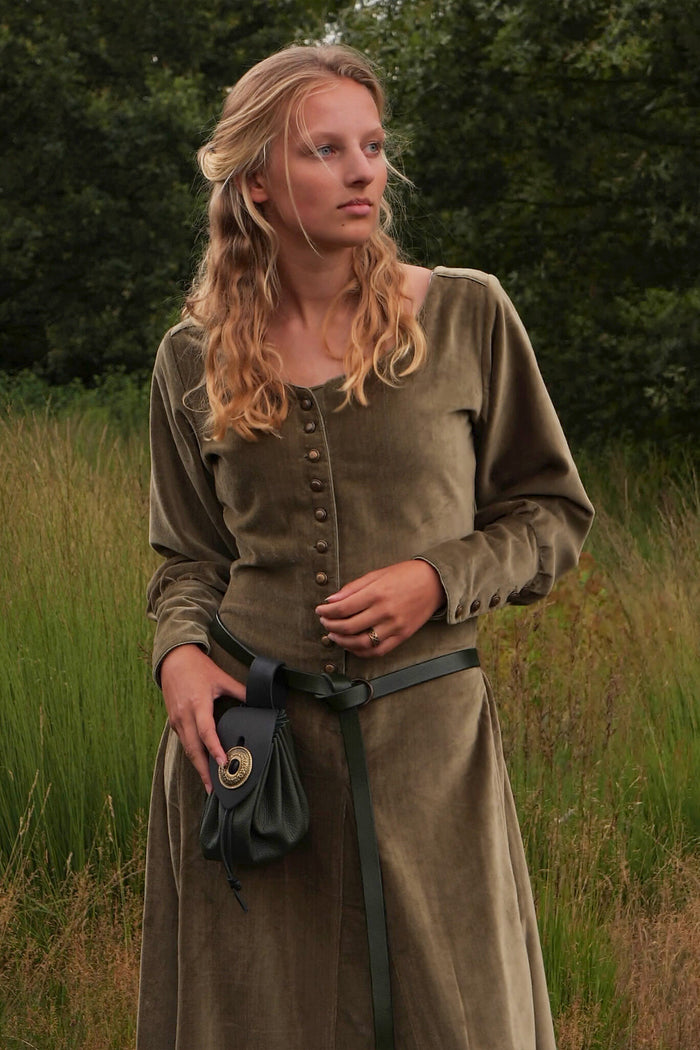 Velvet cotehardie Christina, green