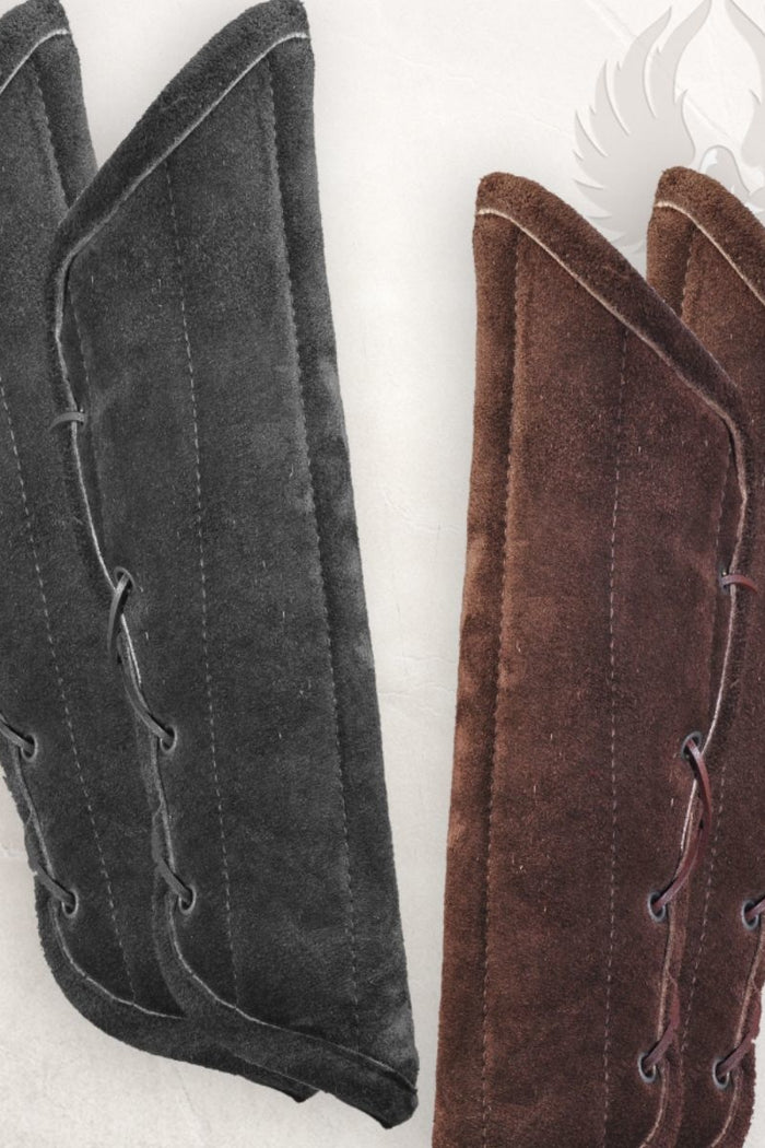 Wambuis beenbeschermers Leopold suedeleer bruin