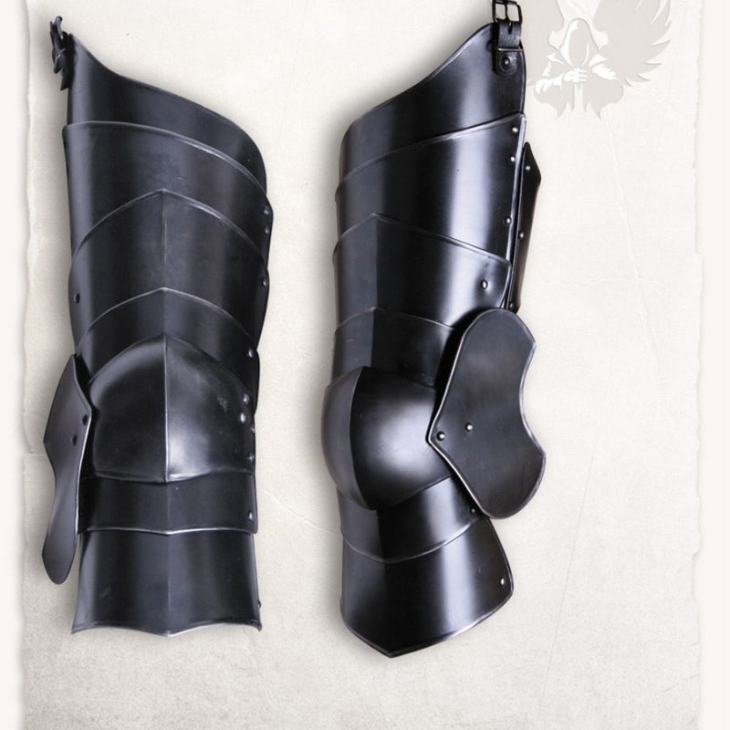 Leg armour Markward, black, 1.2 mm