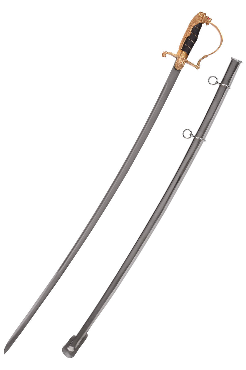 Sabre d'officier allemand tête de lion, semi-tranchant