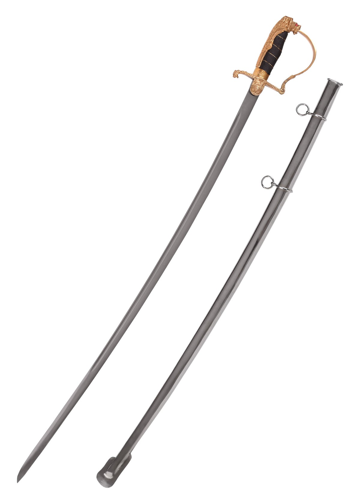 Sciabola da ufficiale tedesca con testa di leone, semi-affilata