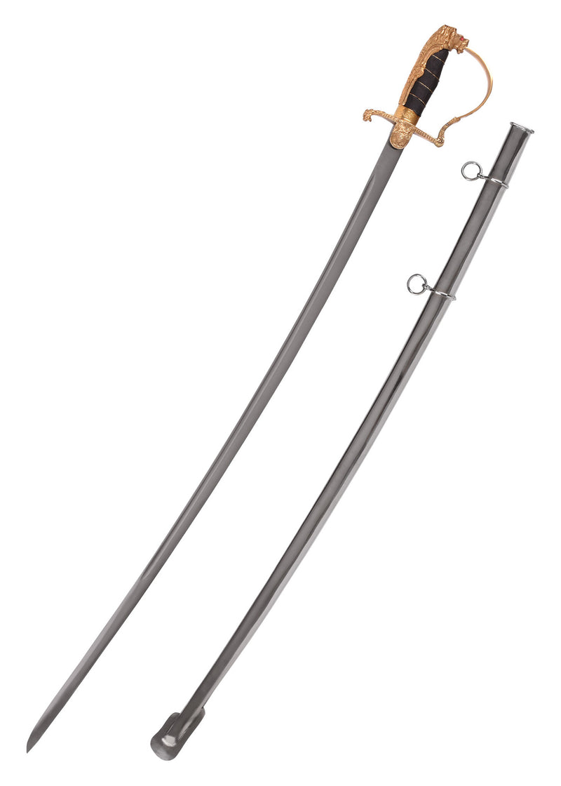 Tysk officerssabel med løvehoved, semi-skarp