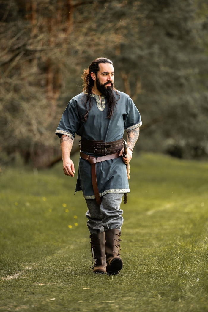 Middeleeuwse tuniek Alfred, blauw