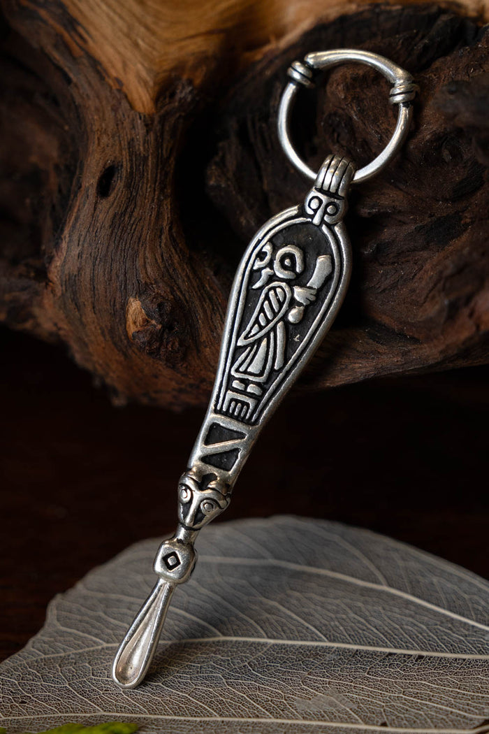 Birka Viking ear spoon, grave 660, silvered