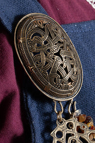 Viking schildpad broche Jellingestijl, brons, prijs per stuk