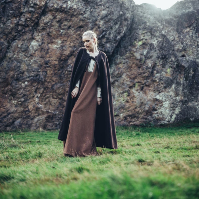 Medieval cloak Robin, wool blend, brown