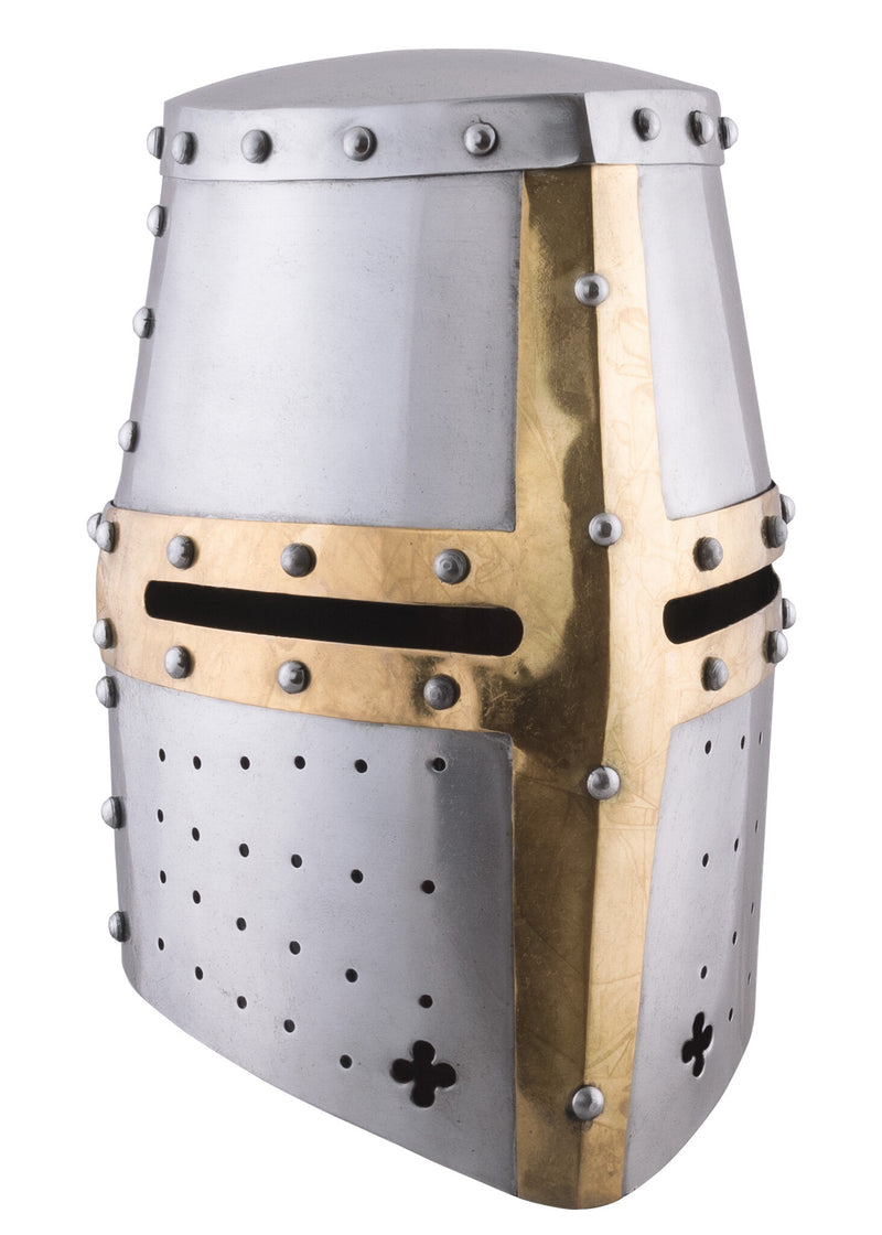 Hełm templariuszy z mosiężnym krzyżem, 1,6 mm
