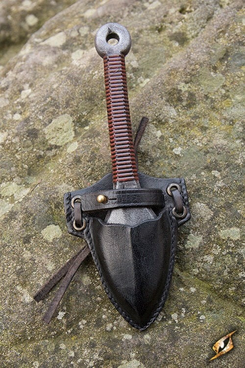 LARP kunai kniv, med hållare, svart