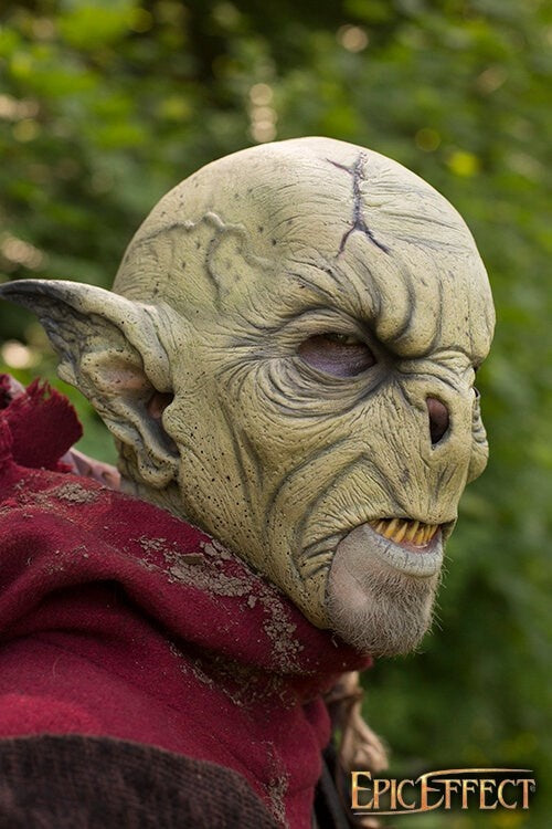 Mørkegrøn Wild Orc-maske, LARP