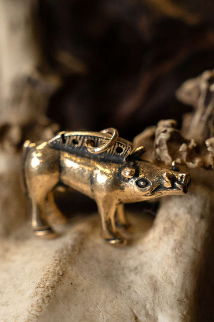 Anhänger keltisches Wildschwein Bibracte, Bronze