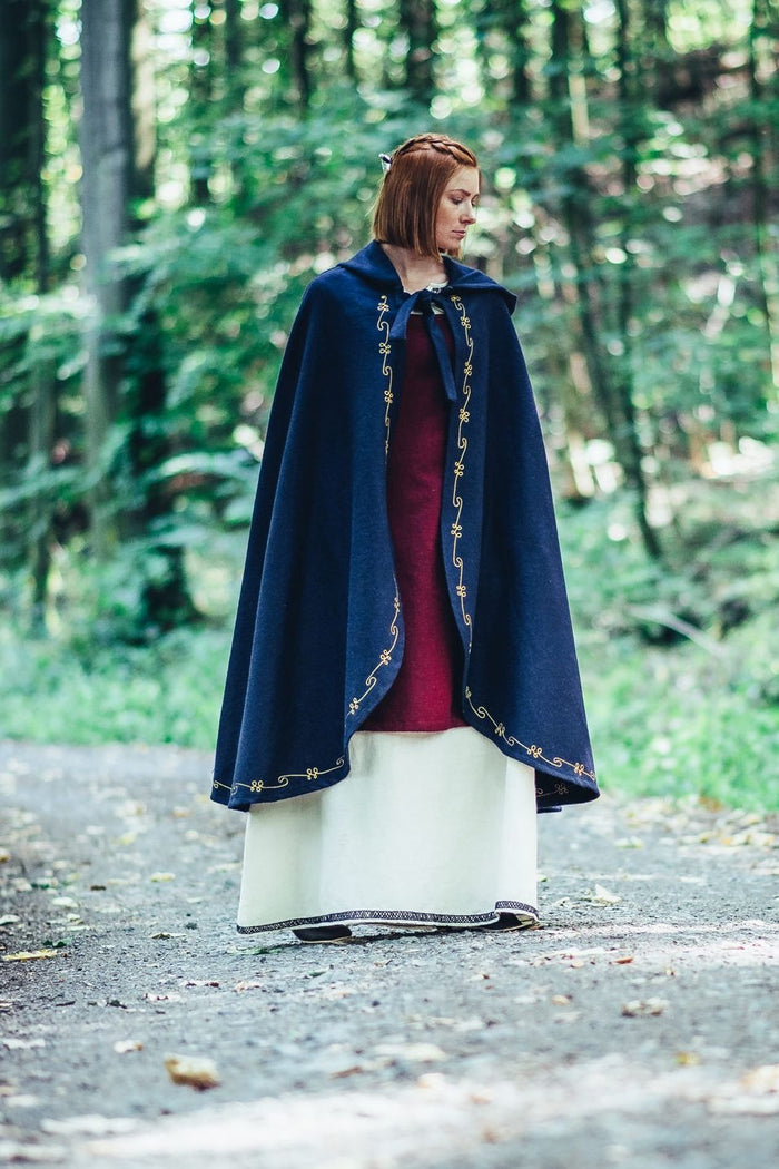 Manteau Ceridwen, mélange de laine, bleu