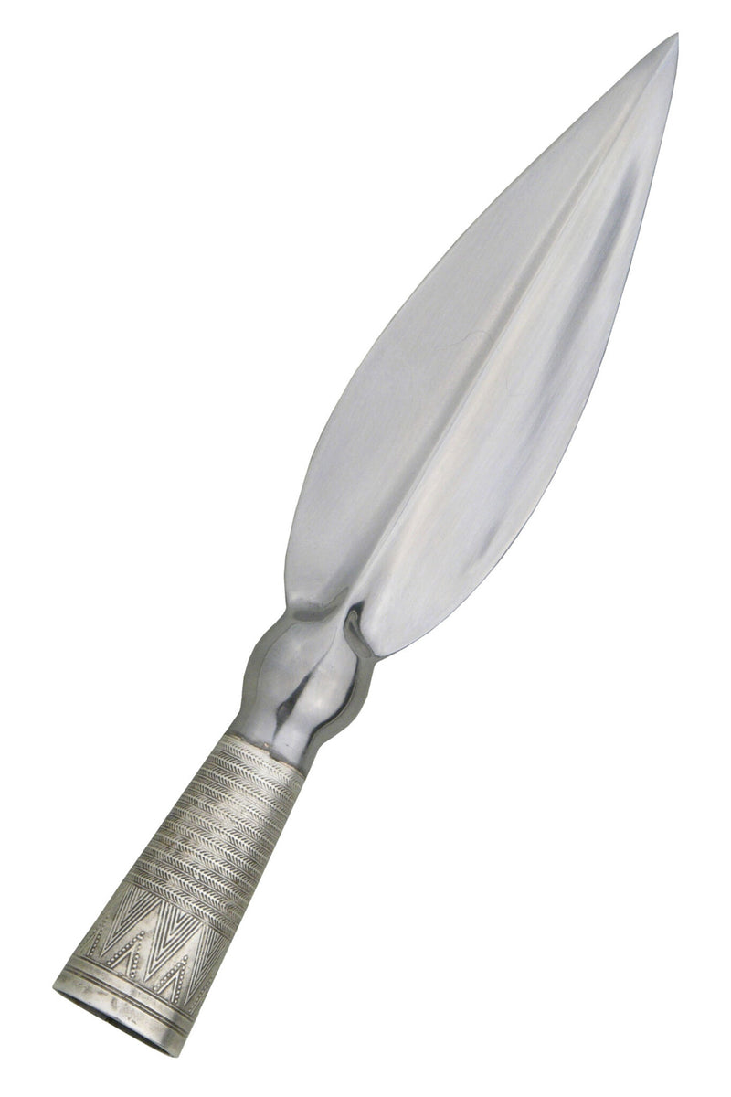 Krótki dekorowany wikiński grot włóczni, półostry