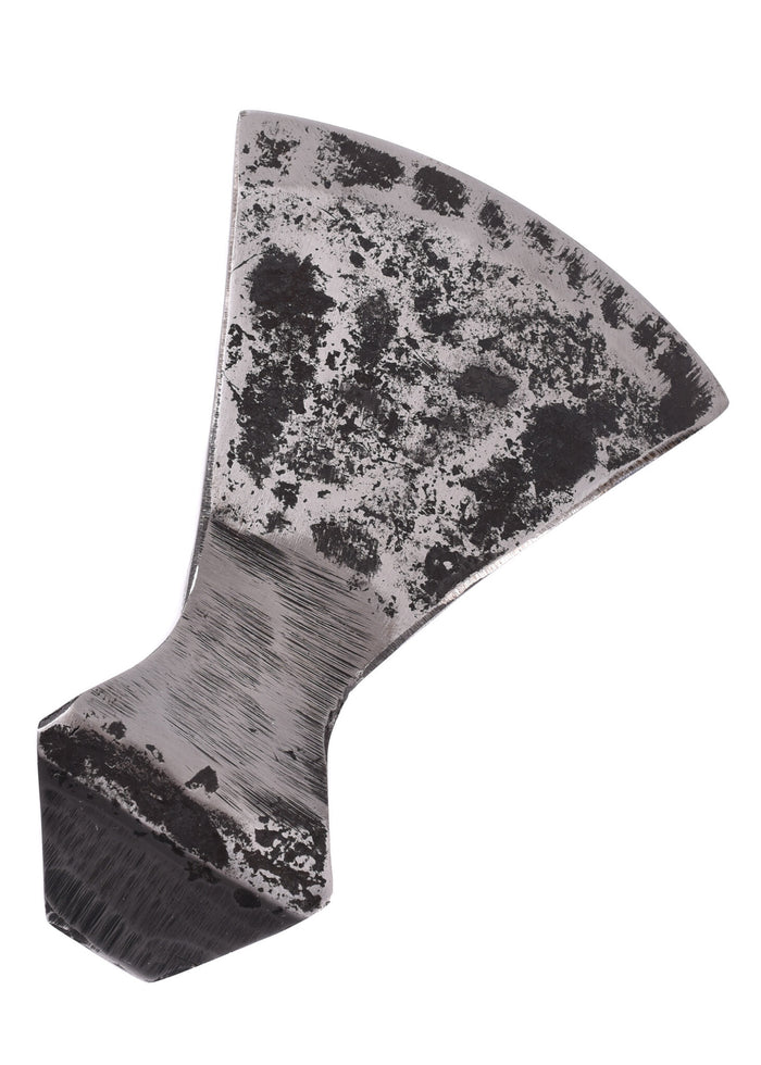 Lame de hache forgée à la main, ancienne, émoussée (battle-ready)