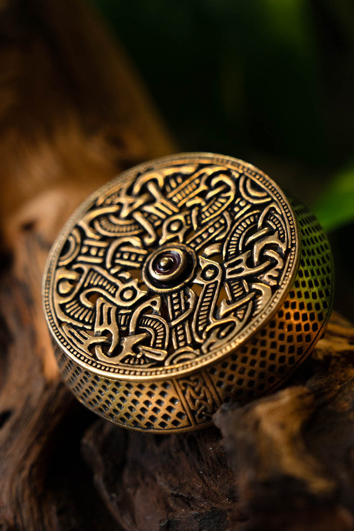 Brosza bębnowa Gotland, brąz