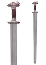 Espada Vendel Uppsala siglos VII–VIII, empuñadura estañada, semi-afilada