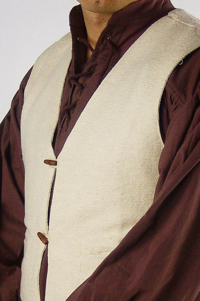 Waistcoat met knopen, ca. 1770-1800, crème