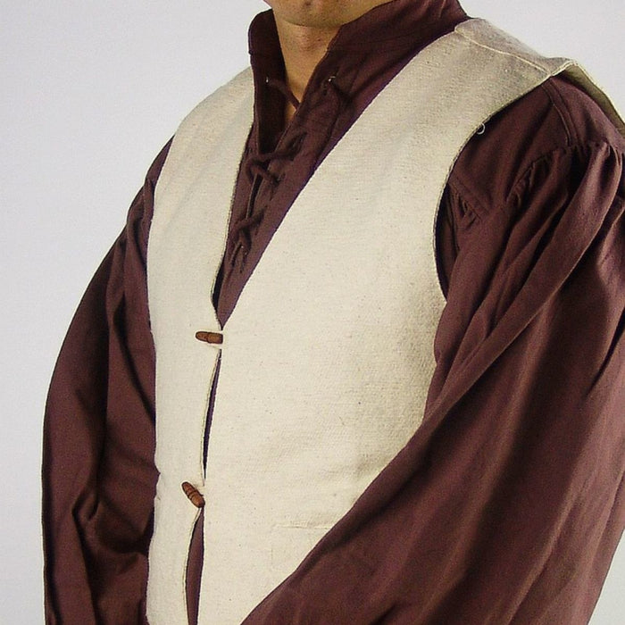 Waistcoat s knoflíky, přibližně 1770–1800, krémová