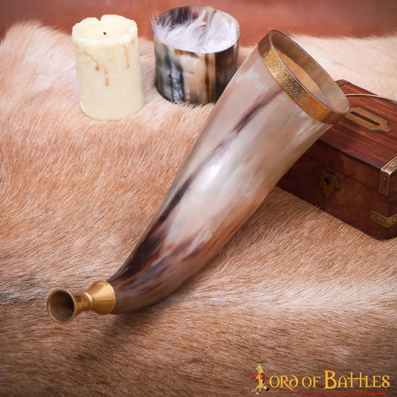 Viking roephoorn met messingen mondstuk