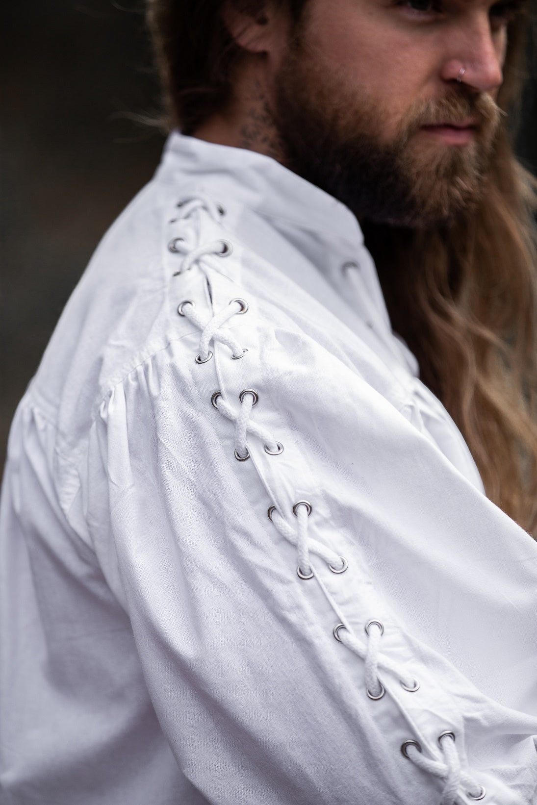 Pirate shirt with laces, white