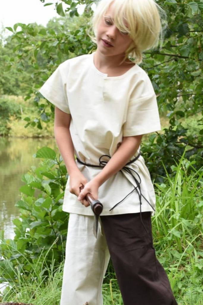 Kids tunic Ivar, short-sleeved, natural